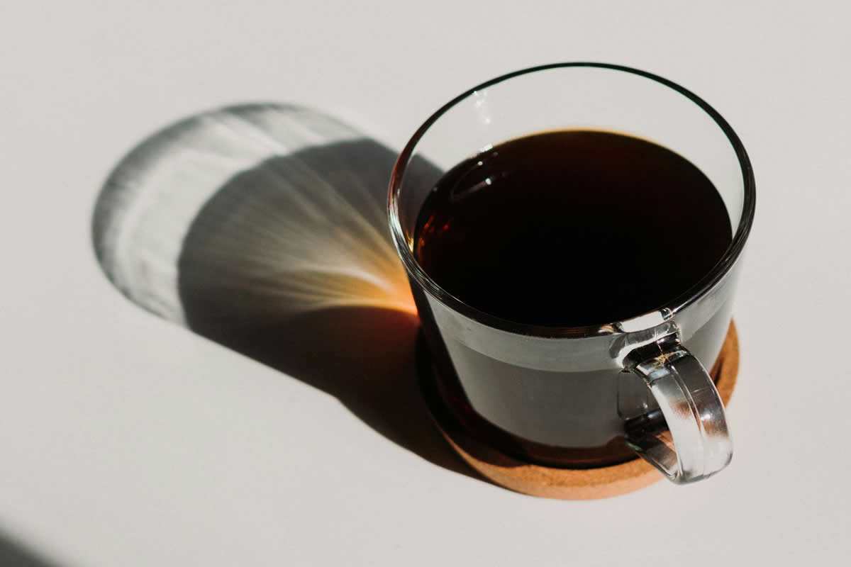 Glass mug.