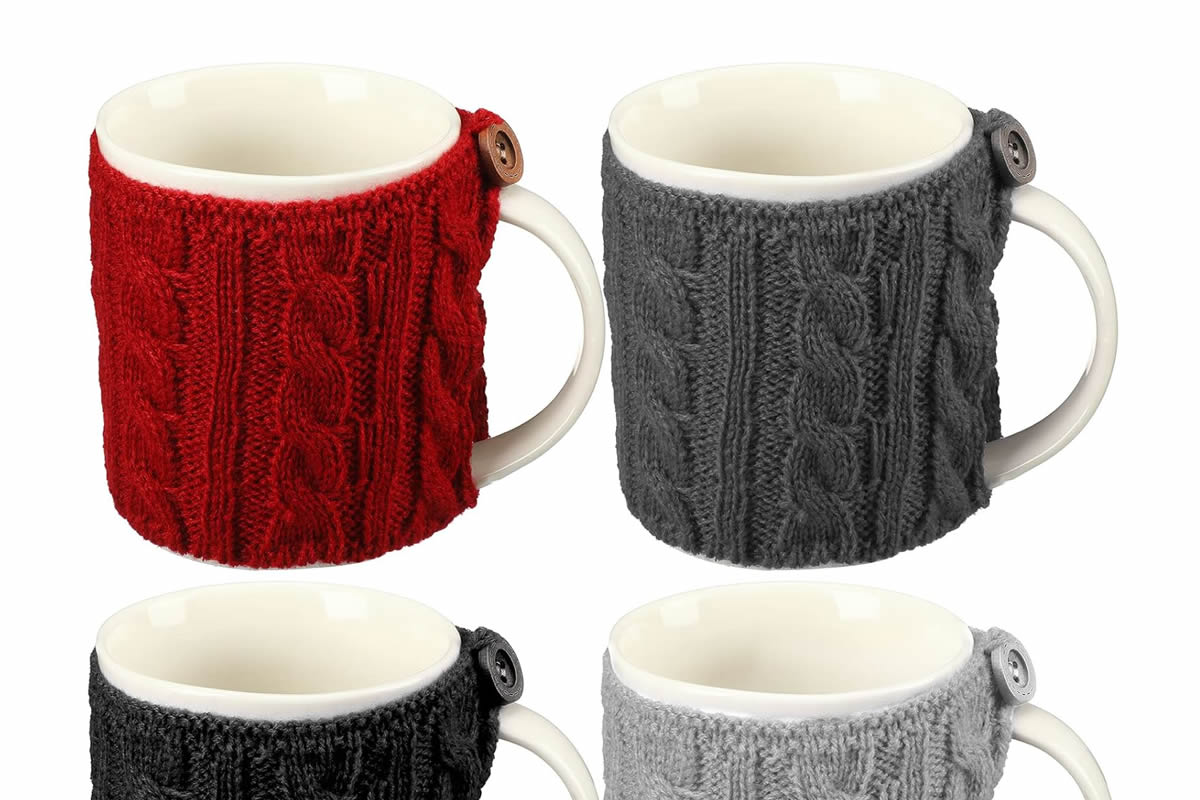 Relaxing and cozy mug wearing a sweater.