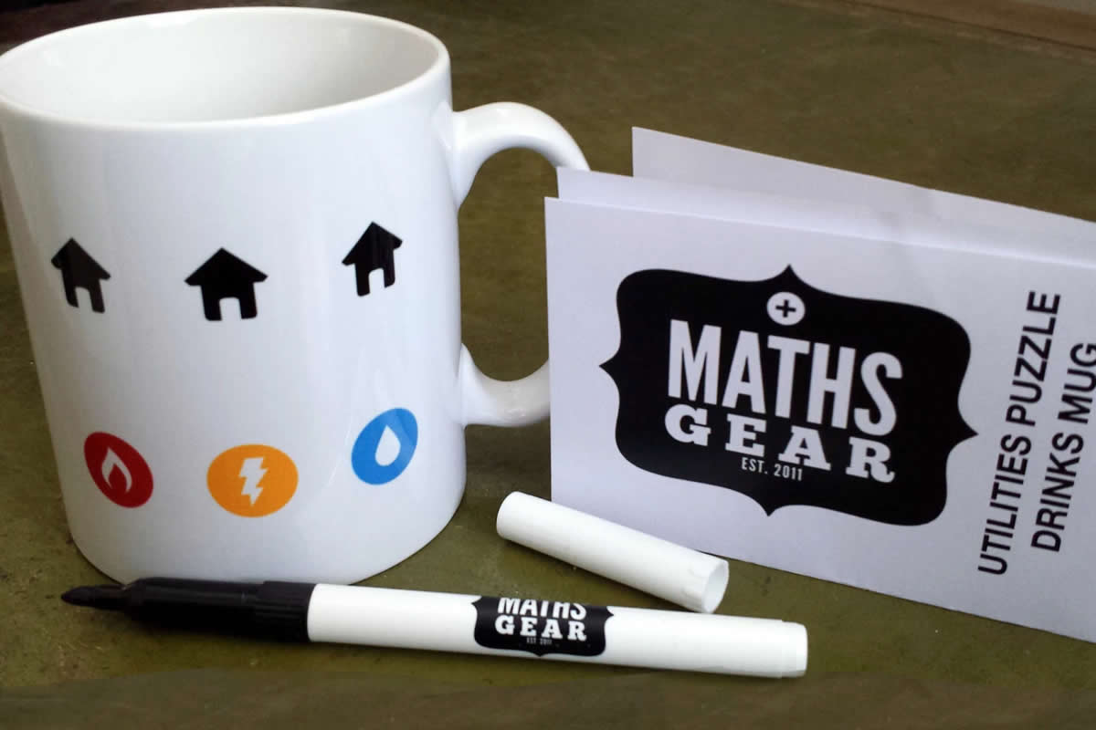 Steve Mould merch mug. Utilities puzzle mug.