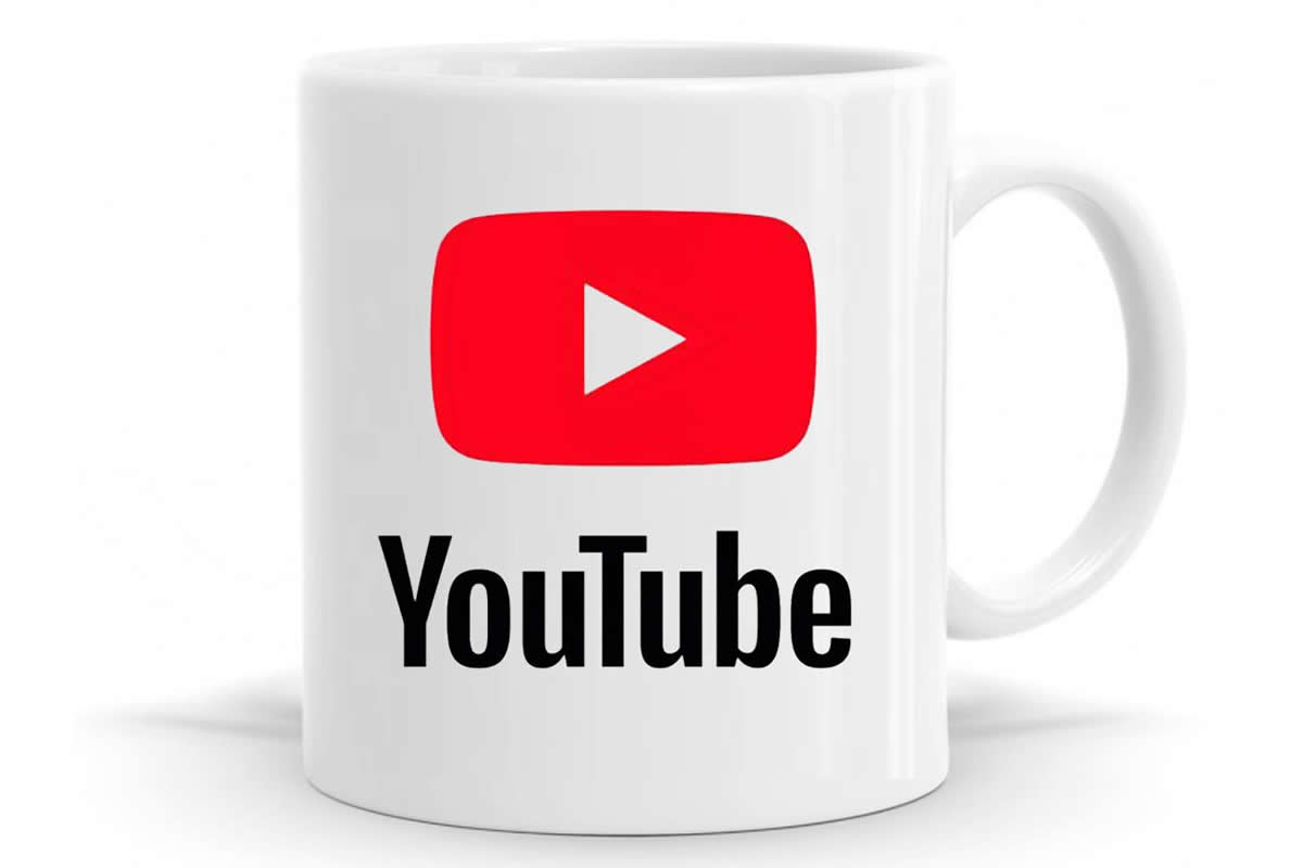 YouTube merch mug.